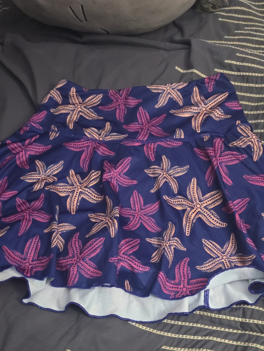 Navy Starfish Print Skort with Pink Accents - Women